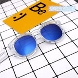 JAXIN New Children Transparent Box Color Reflective Sunglasses Fashion Male