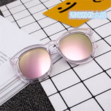 JAXIN New Children Transparent Box Color Reflective Sunglasses Fashion Male