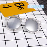 JAXIN New Children Transparent Box Color Reflective Sunglasses Fashion Male