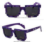 2018 Deal with it Boys Girls Minecraft Glasses 8 bit Pixel kids Sunglasses Female Male Mosaic