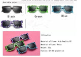 2018 Deal with it Boys Girls Minecraft Glasses 8 bit Pixel kids Sunglasses Female Male Mosaic