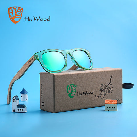 HU WOOD Brand Design Children Sunglasses Multi-color Frame Wooden Sunglasses for