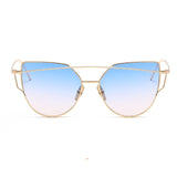 ZUCZUG Sunglasses Women Luxury Cat eye Brand Design Mirror Flat Rose Gold