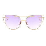 ZUCZUG Sunglasses Women Luxury Cat eye Brand Design Mirror Flat Rose Gold
