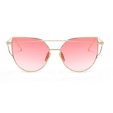 ZUCZUG Sunglasses Women Luxury Cat eye Brand Design Mirror Flat Rose Gold