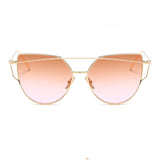 ZUCZUG Sunglasses Women Luxury Cat eye Brand Design Mirror Flat Rose Gold
