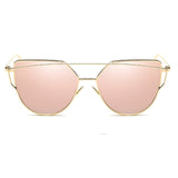 ZUCZUG Sunglasses Women Luxury Cat eye Brand Design Mirror Flat Rose Gold