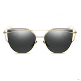ZUCZUG Sunglasses Women Luxury Cat eye Brand Design Mirror Flat Rose Gold