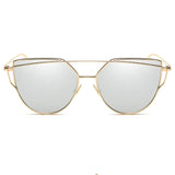 ZUCZUG Sunglasses Women Luxury Cat eye Brand Design Mirror Flat Rose Gold