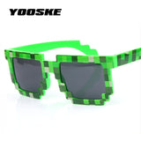 YOOSKE Vintage Minecraft Glasses 8 bit Pixel Women Men Sunglasses Female Male