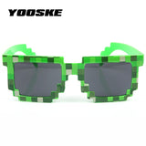 YOOSKE Vintage Minecraft Glasses 8 bit Pixel Women Men Sunglasses Female Male