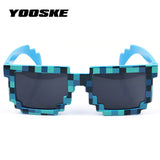 YOOSKE Vintage Minecraft Glasses 8 bit Pixel Women Men Sunglasses Female Male