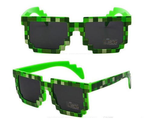 2018 Deal with it Boys Girls Minecraft Glasses 8 bit Pixel kids Sunglasses Female