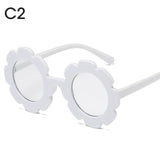Vintage Kids Sunglasses Child Sun Glasses Round Flower Gafas Baby Children