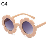 Vintage Kids Sunglasses Child Sun Glasses Round Flower Gafas Baby Children