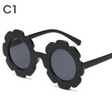 Vintage Kids Sunglasses Child Sun Glasses Round Flower Gafas Baby Children