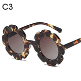 Vintage Kids Sunglasses Child Sun Glasses Round Flower Gafas Baby Children