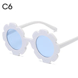 Vintage Kids Sunglasses Child Sun Glasses Round Flower Gafas Baby Children