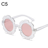 Vintage Kids Sunglasses Child Sun Glasses Round Flower Gafas Baby Children