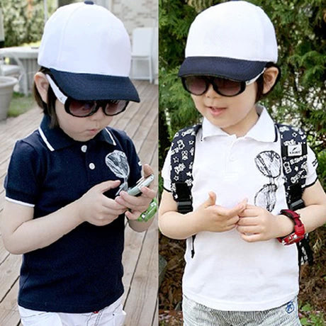 2018 Summer Sunglasses Turn-Down Collar Male Baby Boy Child Short-Sleeve T-Shirt