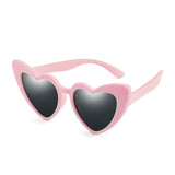 LongKeeper baby girl sunglasses for children heart 2019 TR90 black pink red heart sun glasses for kids polarized flexible uv400