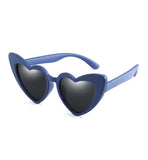 LongKeeper baby girl sunglasses for children heart 2019 TR90 black pink red heart sun glasses for kids polarized flexible uv400