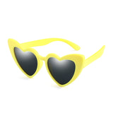 LongKeeper baby girl sunglasses for children heart 2019 TR90 black pink red heart sun glasses for kids polarized flexible uv400