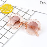 Vintage Kids Sunglasses Child Sun Glasses Round Flower Gafas Baby Children