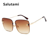 Retro Square Bee Sunglasses Women Brand Designer Metal Frame Oversized Sun