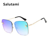 Retro Square Bee Sunglasses Women Brand Designer Metal Frame Oversized Sun