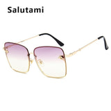 Retro Square Bee Sunglasses Women Brand Designer Metal Frame Oversized Sun