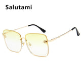 Retro Square Bee Sunglasses Women Brand Designer Metal Frame Oversized Sun