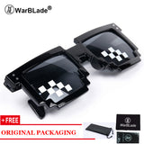 Vintage Children Glasses 8 bit Pixel Women Men Sunglasses Female Male Retro Mosaic