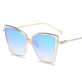 RBRARE Alloy Cat Eye Sunglasses Women  Gradient Lens Sun Glasses Vintage Metal