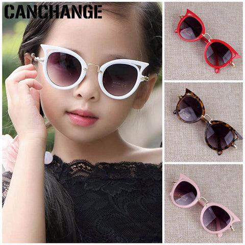 CANCHANGE New Cat Eye Kids Sunglasses Boy Girl Fashion Anti-UV Protection Sun Glasses