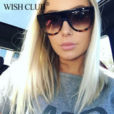 WISH CLUB Fashion Brand Designer Sunglasses Women Oversized Sun Glasses Retro Women Shade Gradient Lens Female Oculos De Sol