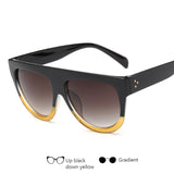 WISH CLUB Fashion Brand Designer Sunglasses Women Oversized Sun Glasses Retro Women Shade Gradient Lens Female Oculos De Sol