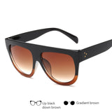 WISH CLUB Fashion Brand Designer Sunglasses Women Oversized Sun Glasses Retro Women Shade Gradient Lens Female Oculos De Sol