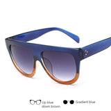 WISH CLUB Fashion Brand Designer Sunglasses Women Oversized Sun Glasses Retro Women Shade Gradient Lens Female Oculos De Sol