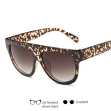 WISH CLUB Fashion Brand Designer Sunglasses Women Oversized Sun Glasses Retro Women Shade Gradient Lens Female Oculos De Sol