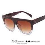 WISH CLUB Fashion Brand Designer Sunglasses Women Oversized Sun Glasses Retro Women Shade Gradient Lens Female Oculos De Sol