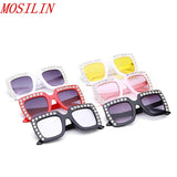 2019 luxury Rhinestone Kids Sunglasses Square Sun Glasses Children Baby Sunglasses