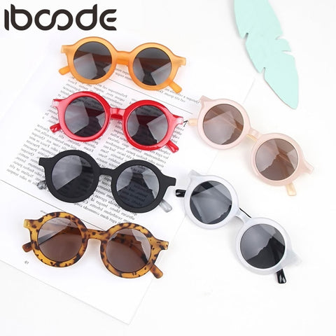 iboode 2019 Fashion Kids Sunglasses Round Frame Boys Girls Sun Glasses Children