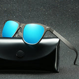 Vintage Male Polarized Sunglasses Aluminum Magnesium Driving Glasses Rectangle