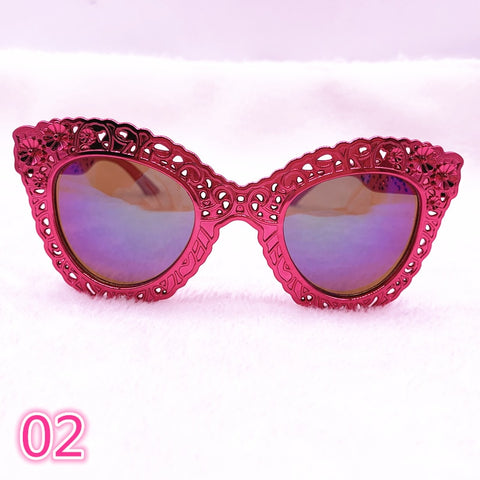 Fashion Kids Sunglasses Girls Hollow Rose Cat Children Glasses Boys UV400 Lens Baby