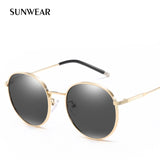 SUNWEAR 2019 Fashion Round Polarized Sunglasses Women Men Stylish Metal