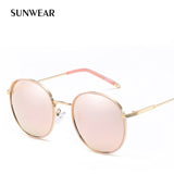 SUNWEAR 2019 Fashion Round Polarized Sunglasses Women Men Stylish Metal