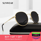 SUNWEAR 2019 Fashion Round Polarized Sunglasses Women Men Stylish Metal